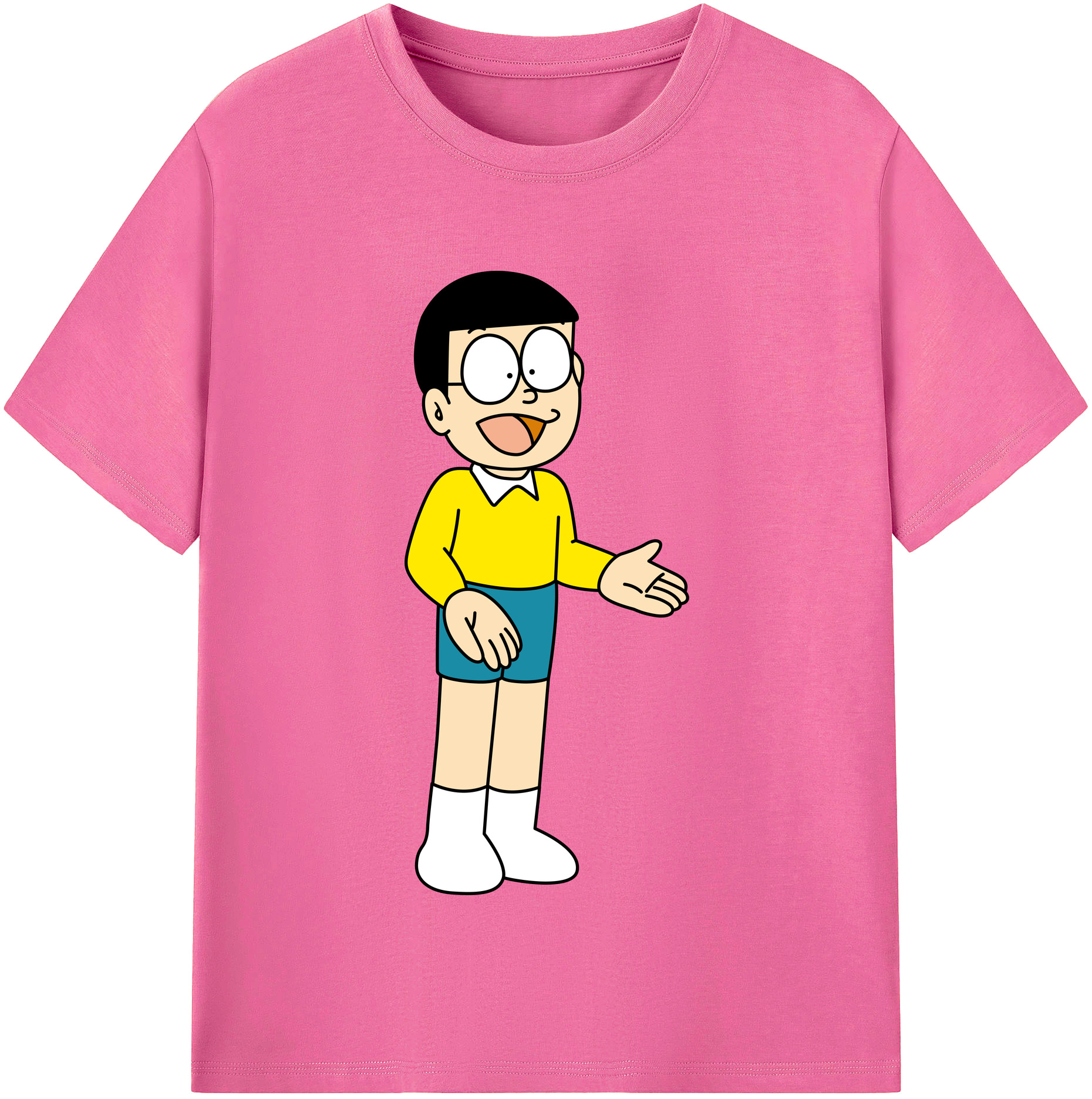 （画像用） ドラえもん 野比 のび太 Doraemon Nobita Nobi レディースカジュアルプリントTシャツ（綿100％）